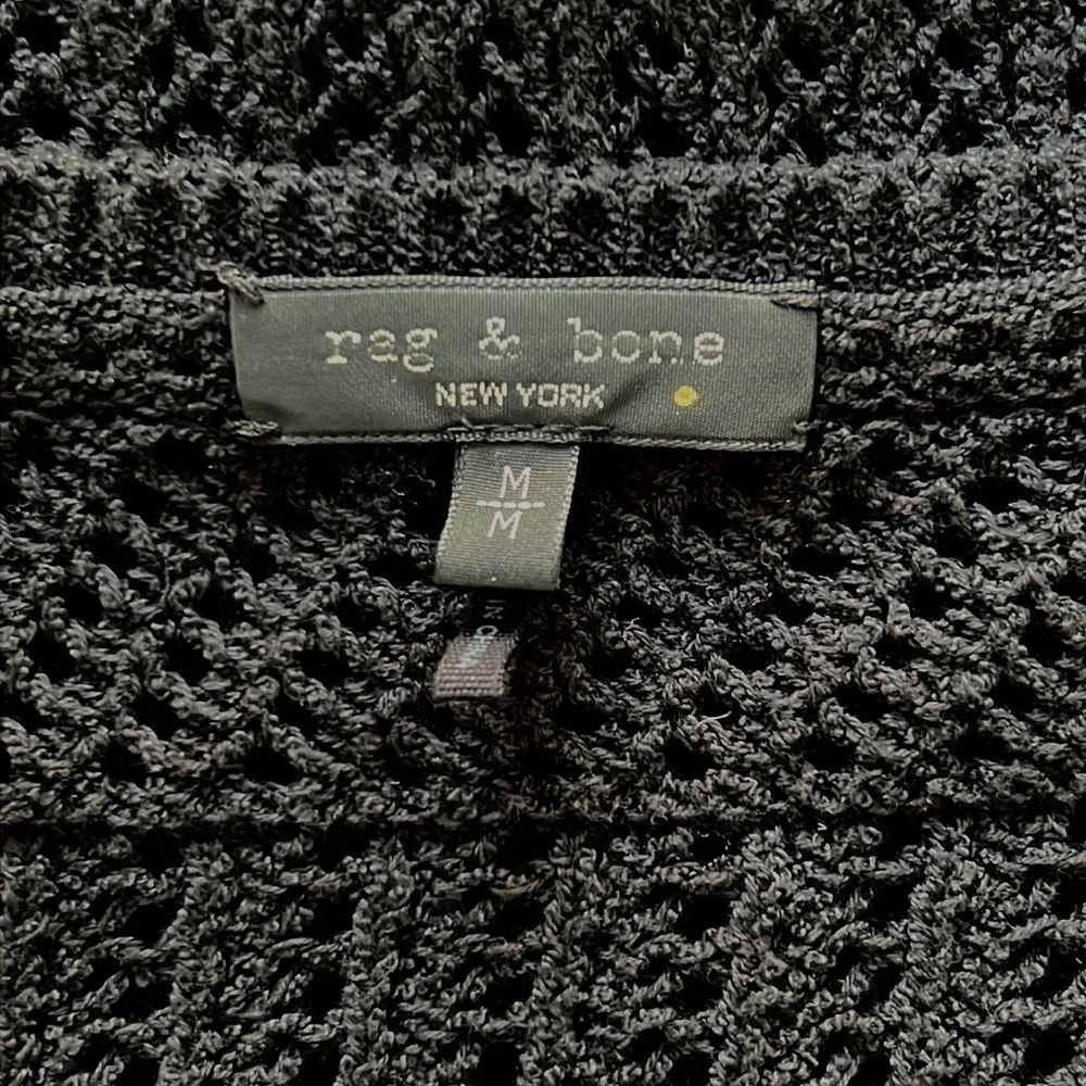 Rag & Bone Renee Crochet Knit Midi Dress Black NWOT